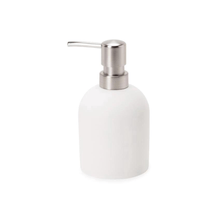 Dispenser Porta Sabonete Liquido em Cimento Branco 15cm