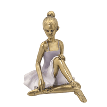 Escultura Bailarina Decorativa Dourada 18cm Mabruk 257-556