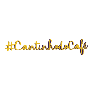 Frase Decorativa #CantinhodoCafe Mdf Dourada - 50 x 9,8 cm