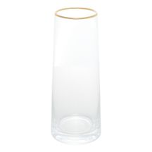 Vaso de Vidro com Borda Dourada Liz 11cm x 27cm