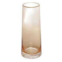 Vaso de Vidro com Borda Dourada Âmbar Liz 11cm x 27cm