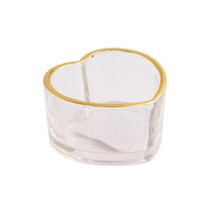 Bowl de Vidro Coração com Borda Dourada 8cm