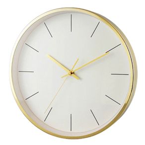 Relógio de Parede Minim de Metal 30cm Dourado Design Moderno