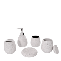 Kit para Banheiro Acessórios Cerâmica Seixo Branco 5 Peças Banheiro Moderno