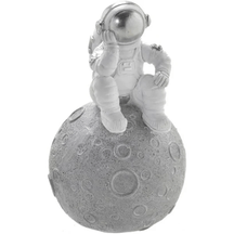Escultura Astronauta Sentado Decorativo Cromado 8,5cm