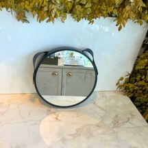 Espelho com Moldura e Alça Preto 63,5cm
