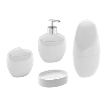 Kit para Banheiro Acessórios Spoom Branco 4 Peças