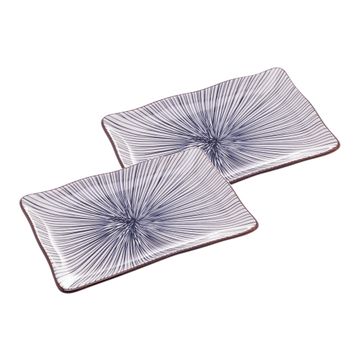 Jogo 2 Pratos para Sushi Retangulares de Porcelana Koji 19,5cm