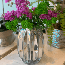 Vaso de Vidro Cromado 20 cm x 9 cm