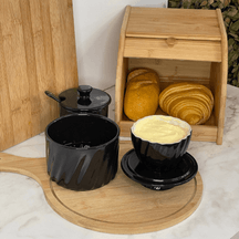 Manteigueira Francesa Twist em Cerâmica Preta 250g