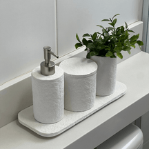 Kit para Banheiro em Cimento Branco 4 Peças