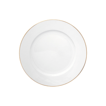 Prato de Sobremesa Royal Porcelana Branca e Borda Dourada 20cm