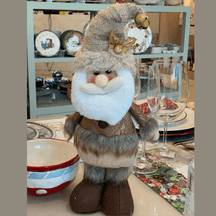 Papai Noel Decorativo Marrom e Bege 33cm