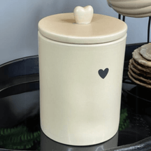 Pote Decorativo de Cerâmica Heart Coração Branco 15cm