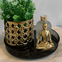 Vaso Decorativo Vazado Dourado