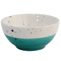 Bowl Redondo Granilite Cerâmica Branco e verde 10,5cm
