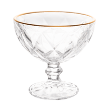 Taça para Sobremesa de Vidro com Fio de Ouro Diamond 250ml